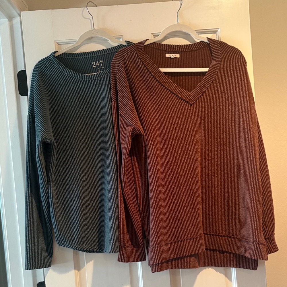 Long sleeve ribbed tops